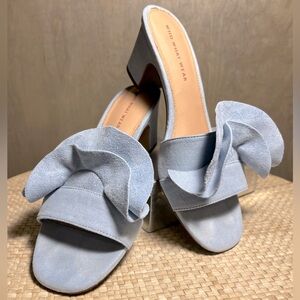 Zadie Heeled Slide Sandals WhoWhatWear 8m Powder Blue Suede